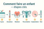 Cycle d’ovulation, fécondation et implantation pour faire un enfant
