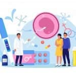Parcours FIV avec couple et médecin en centre PMA expliquant les étapes de la fécondation in vitro