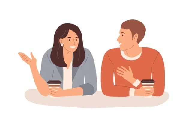Femme et homme discutant pour choisir un coparent