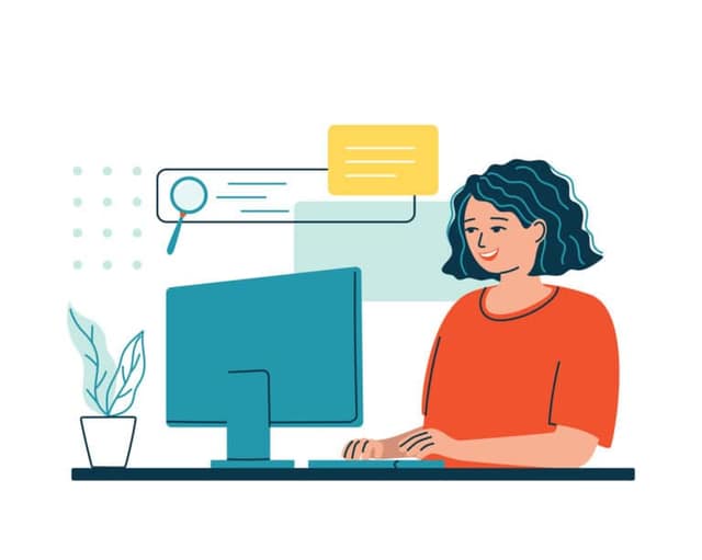 Une femme consulte un écran d’ordinateur a la recherche d’un catalogue de donneurs de sperme