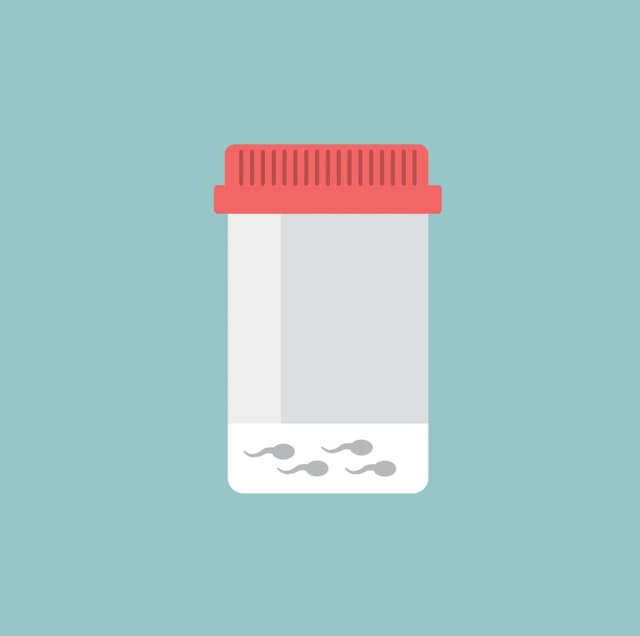 don de sperme illustré par un flacon d’échantillon en laboratoire