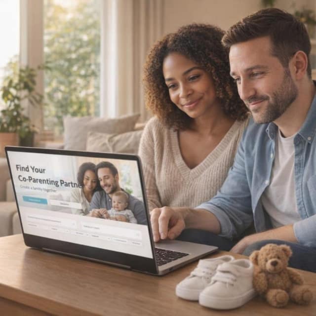 Couple consultant un site de rencontres pour faire un bébé sur ordinateur portable