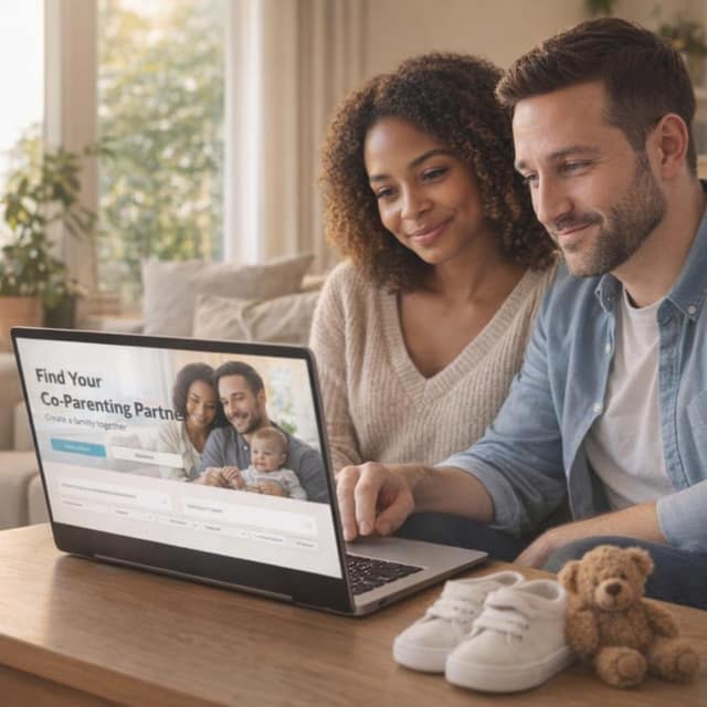 Couple consultant un site de rencontres pour faire un bébé sur ordinateur portable