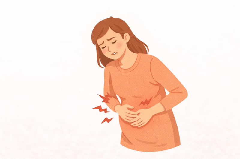 Grossesse extra-utérine douleur abdominale femme illustration urgence