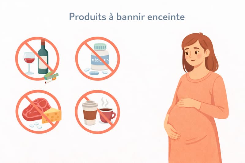Produits à bannir enceinte alcool médicaments café aliments interdits