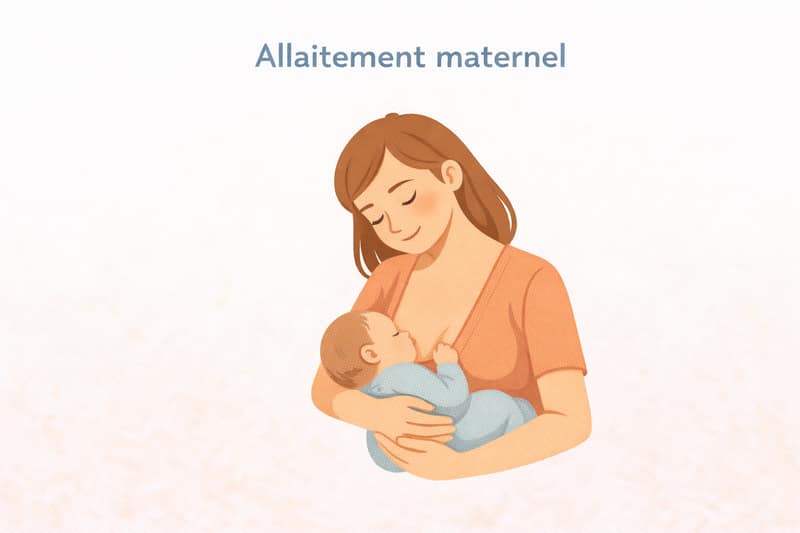 Allaitement maternel mère nourrissant son bébé illustration