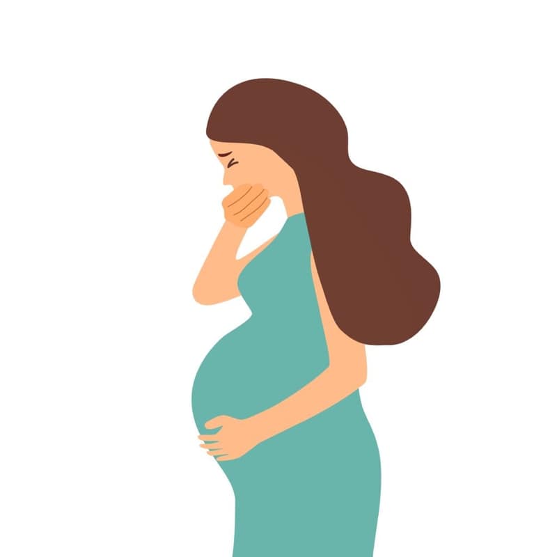 femme enceinte souffrant de nausées matinales