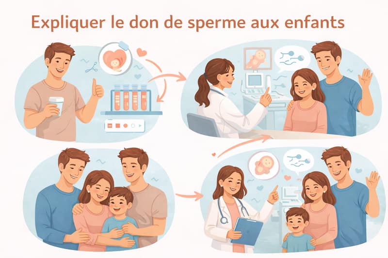 Expliquer le don de sperme aux enfants illustration étapes pédagogiques famille