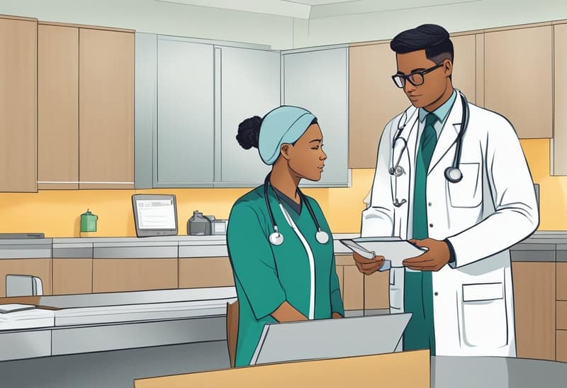 Un professionnel de la santé discutant des risques et des considérations avec un donneur naturel