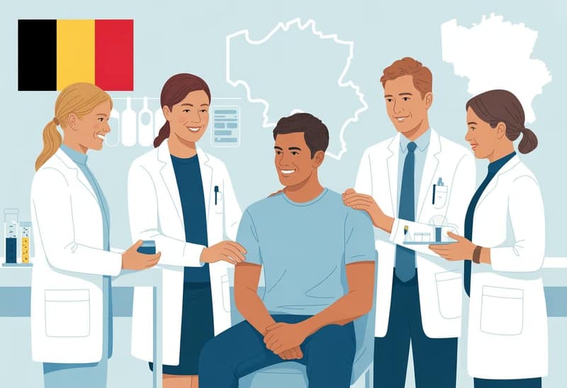 Don de sperme en Belgique illustration d'un donneur entouré de médecins