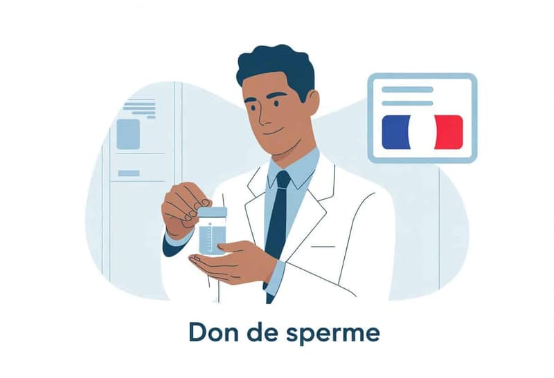 Don de sperme en France illustration d'un médecin avec un échantillon