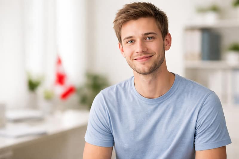 Lois don sperme Canada homme souriant représente les règles et lois autour du don de sperme au Canada