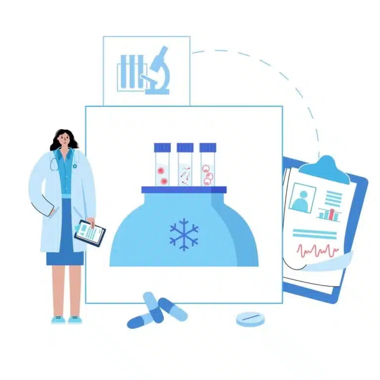 illustration femme congélation ovocytes