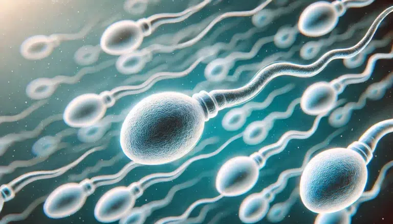 Illustration médicale de sperme de qualité avec spermatozoïdes sains et mobiles en mouvement