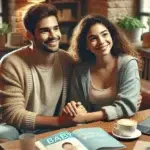 image de deux amis proches, peut-être de sexes différents, assis ensemble dans un cadre confortable, discutant de leur désir d'avoir un enfant