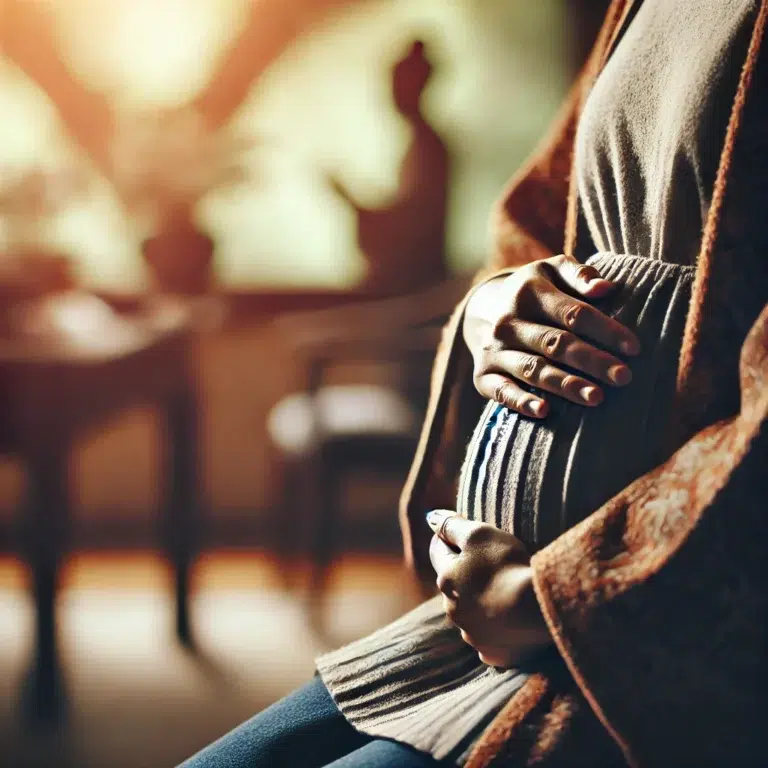 Femme exprimant son désir d'enfant et réfléchissant à son projet de maternité