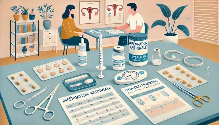 Illustration montrant la méthode d'insémination artisanale en France